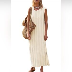 Amazon Cream Sleeveless Maxi Dress